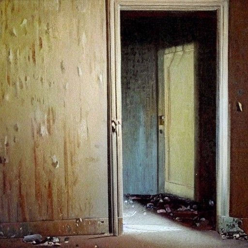 Abandoned Hallway in Classical Realism Style