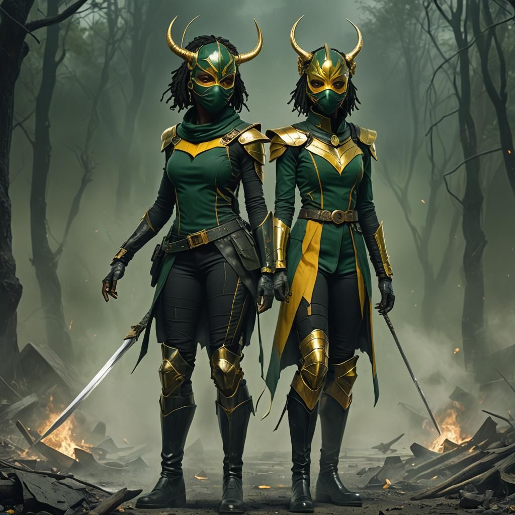 Fantasy Heroine in Hellish Landscape, Digital Art