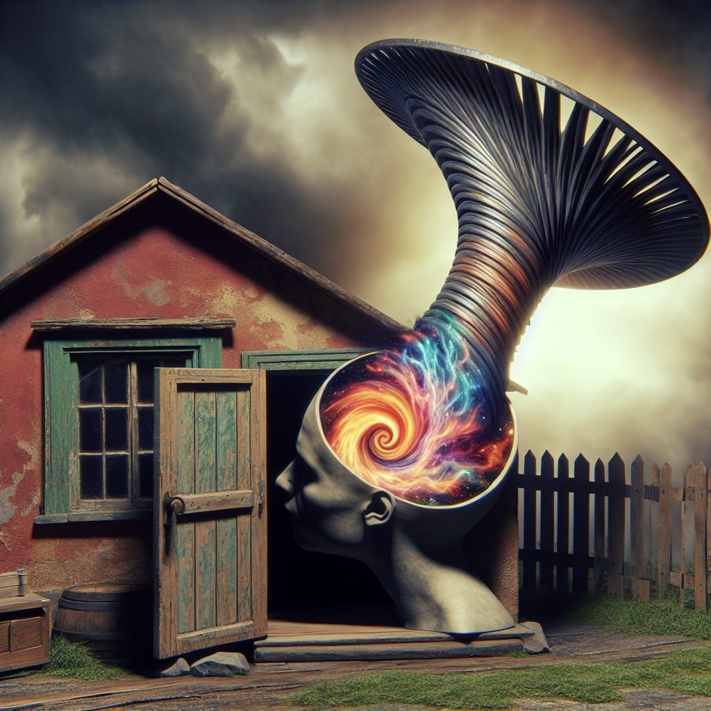 Chaotic Spiral: Mind Blown in Quaint Cottage