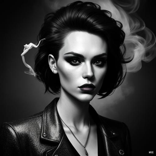 1960s High Fashion Model in Punk Style Portrait