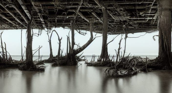 Cyberpunk Apocalypse: Abandoned Industrial Ruins
