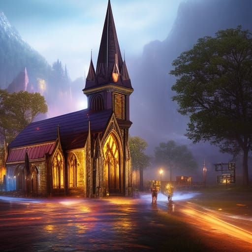 Fairycore Miniature: Gothic Church and Carriage