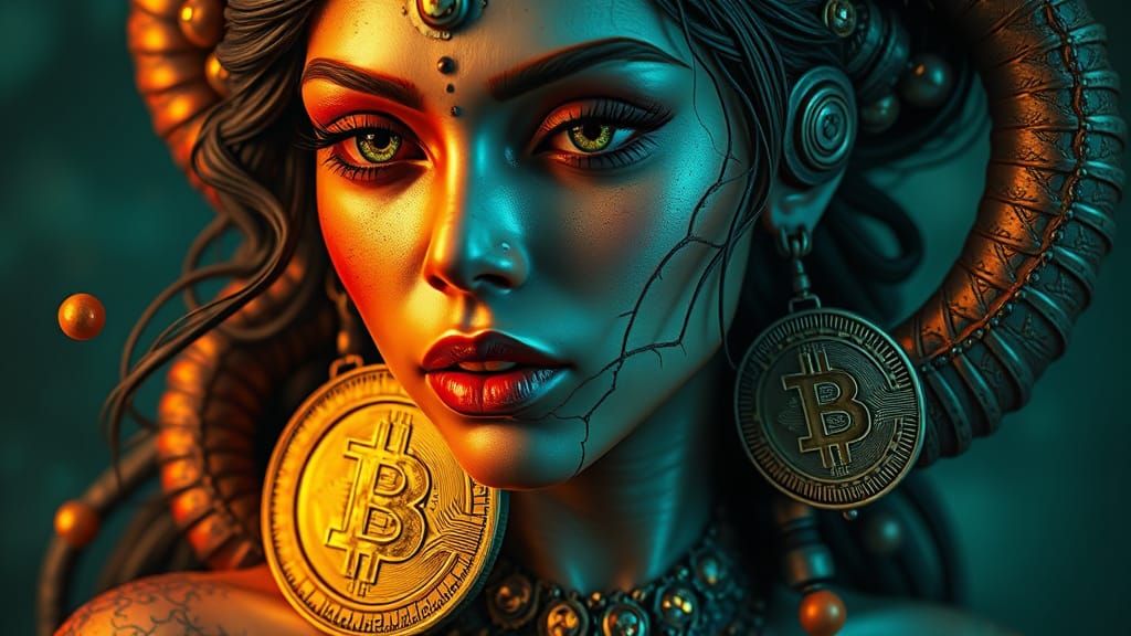 Cyberpunk Goddess of Bitcoin