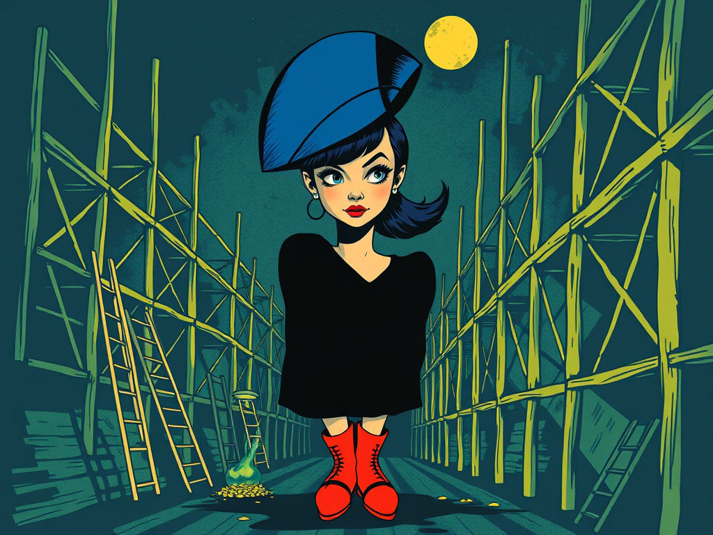 Bauhaus Woman in Mystical 1960s Vector Graphic