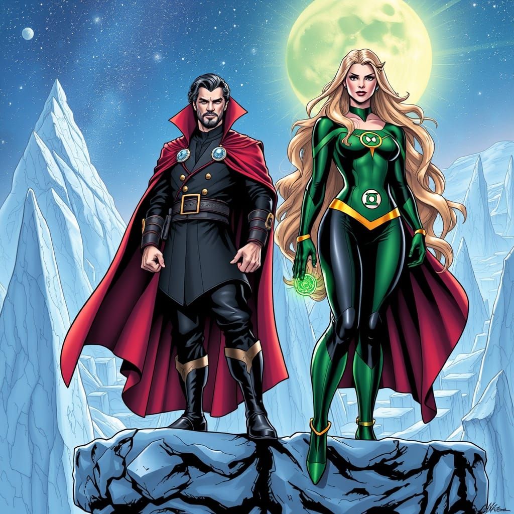 Doctor Strange and Enchantress on Neptune