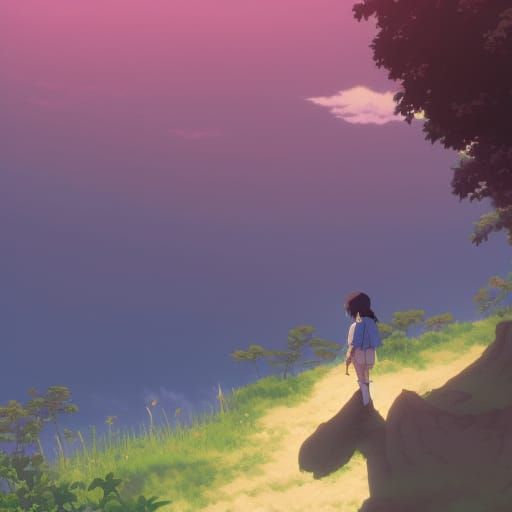 School in Studio Ghibli Anime Style