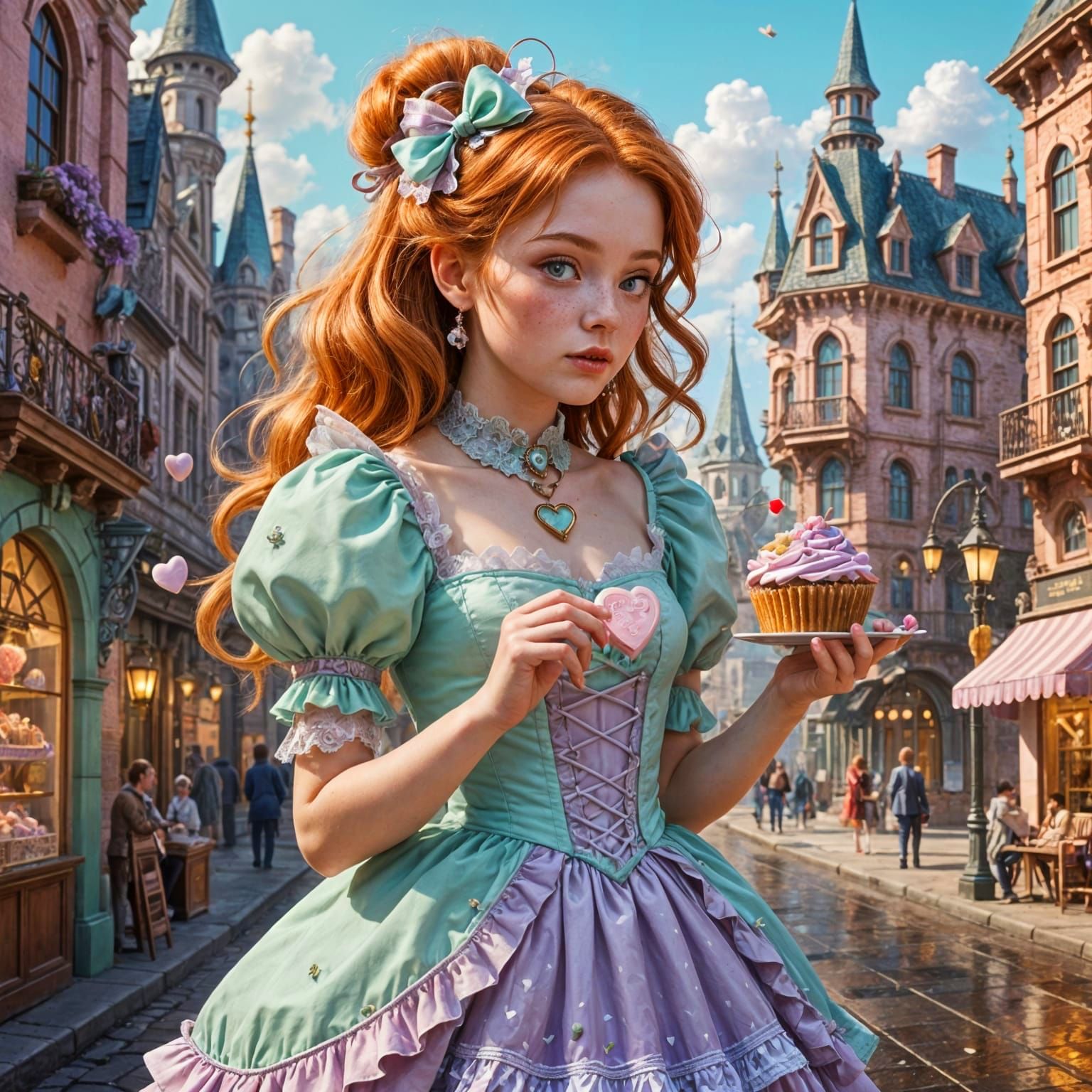 Pastel Princess in Candy City Steampunk Dress