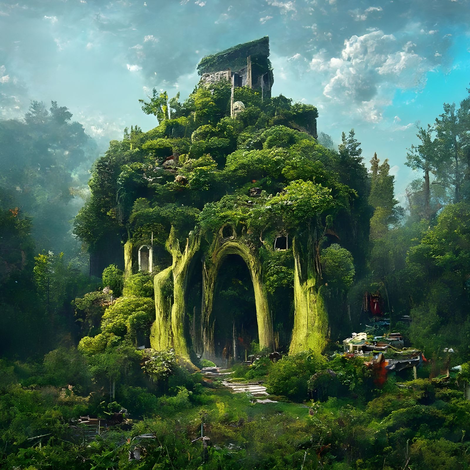 Overgrown Forest Temple Digital Rendering