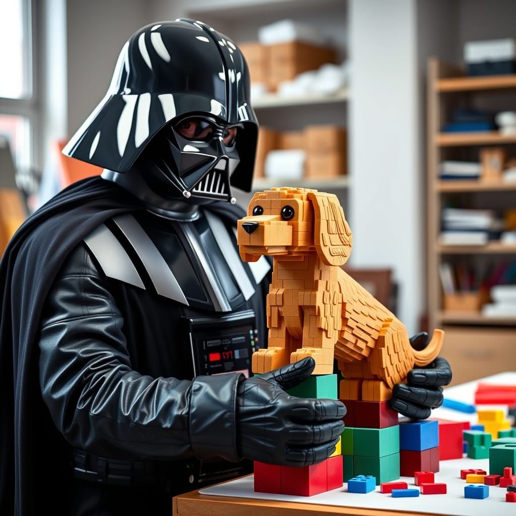 Darth Vader's Whimsical LEGO Sculpture