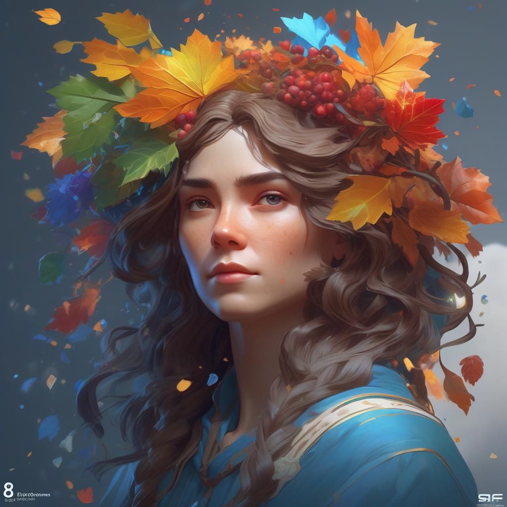 Seasons Portrait in Hyperdetailed Digital Art Style