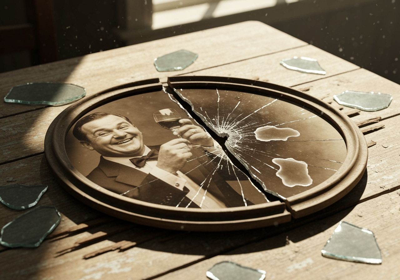 Broken Sepia Portrait in Oval Frame