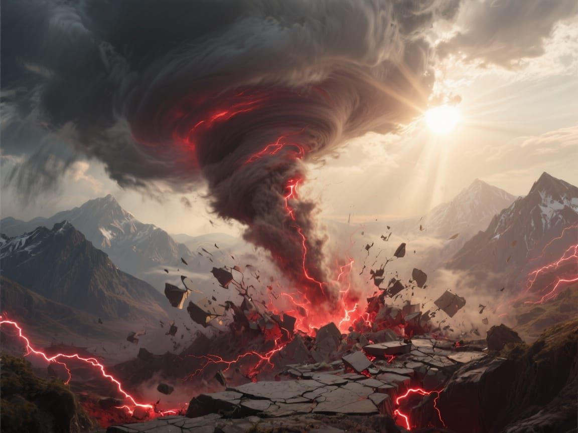 Hyper Tornado Disintegrates Mountainous Landscape