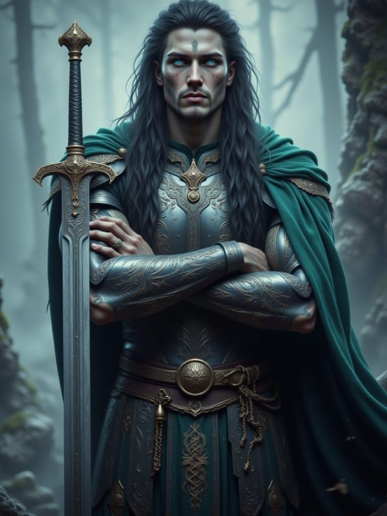 Celtic King Nuada Airgetlám in Ancient Battle Armor