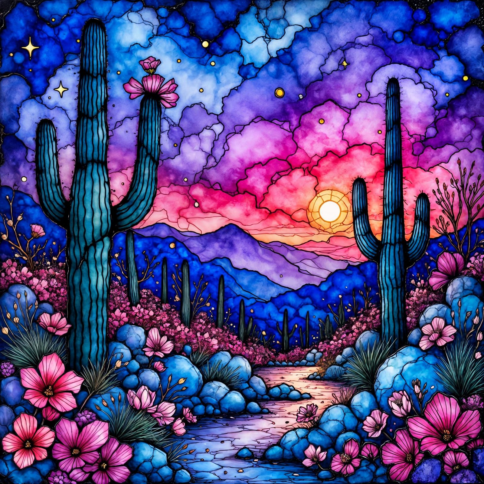 Desert Cathedral: Alcohol Ink Splash Style