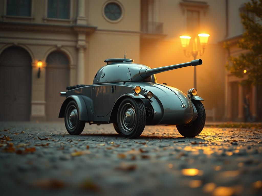 Armored Isetta Tank Concept: Cinematic Film Still