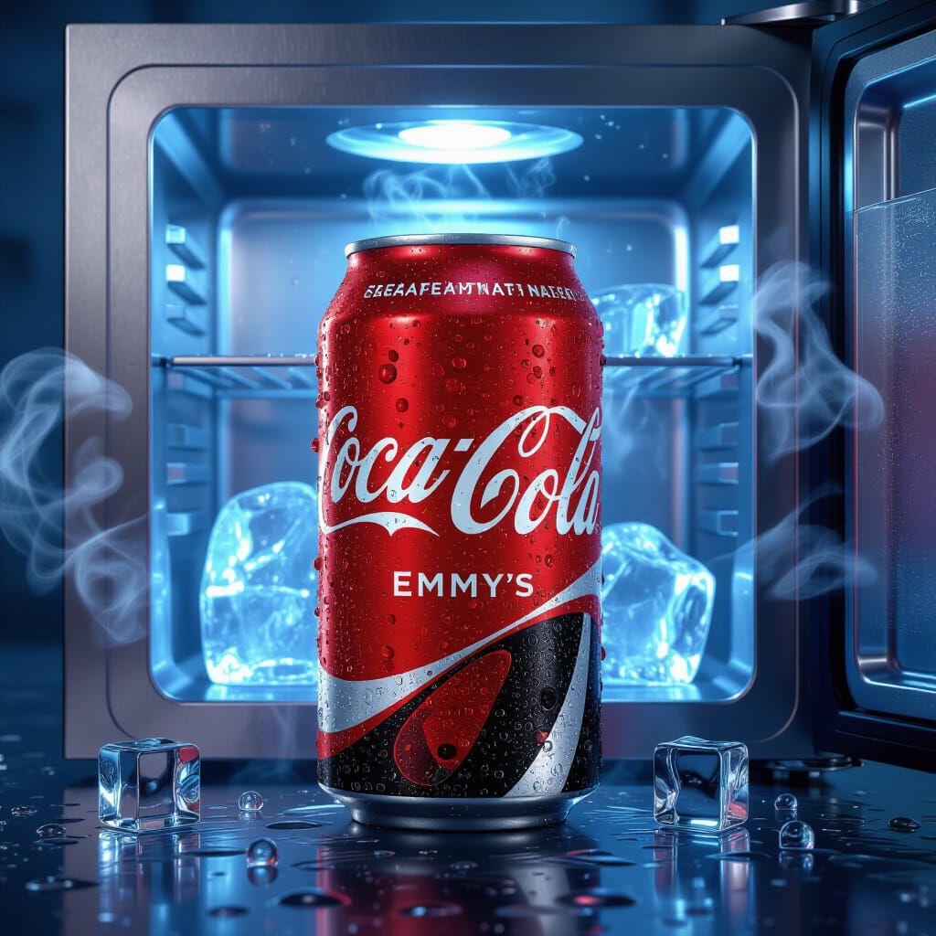 Coca-Cola Can Advertisement in Futuristic Style
