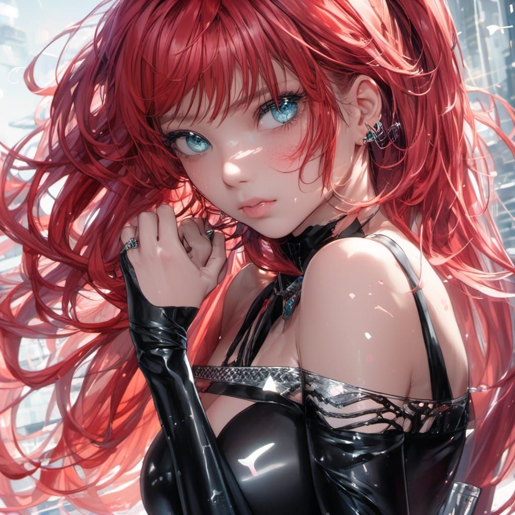 Redhead Goddess Portrait in Hyperdetailed Style