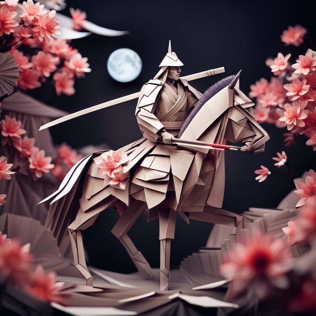 The Samurai Origami Scene