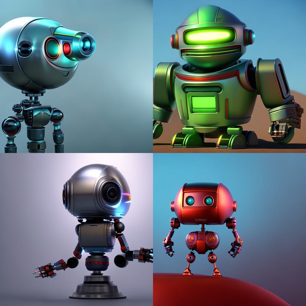 Friendly Robot in Pixar Style 3D Rendering