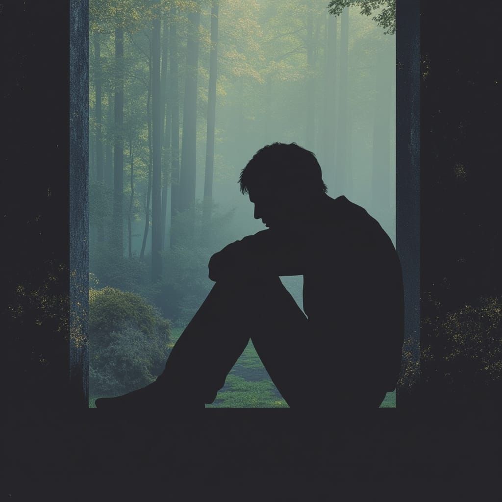 Surreal Melancholic Portrait in a Dreamlike Atmosphere