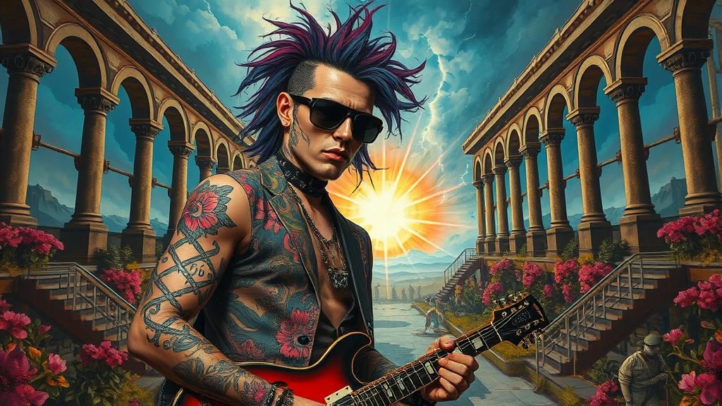 Gothic Punk Rocker in Post-Apocalyptic Western Scene