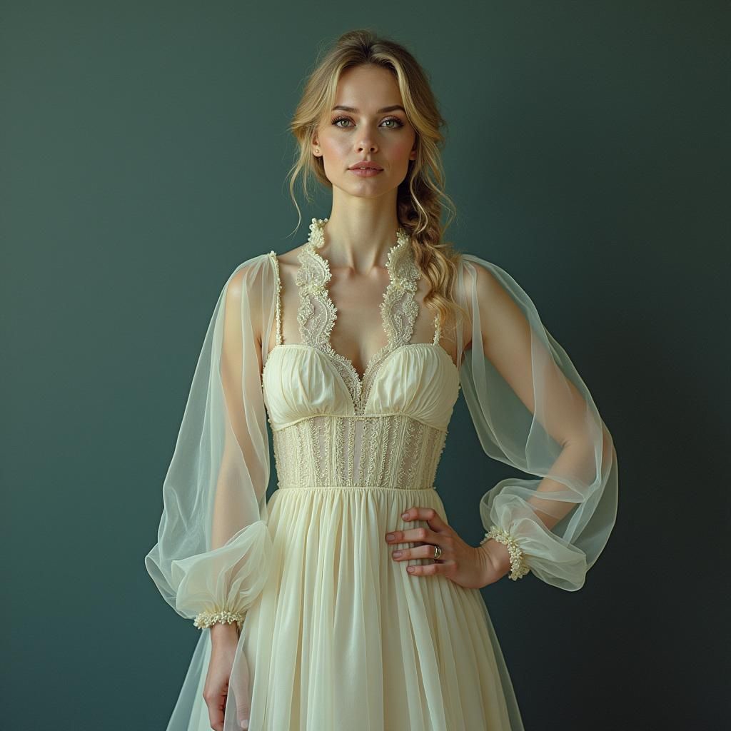 Woman Gazing at Psychedelic Universe in Astral Style