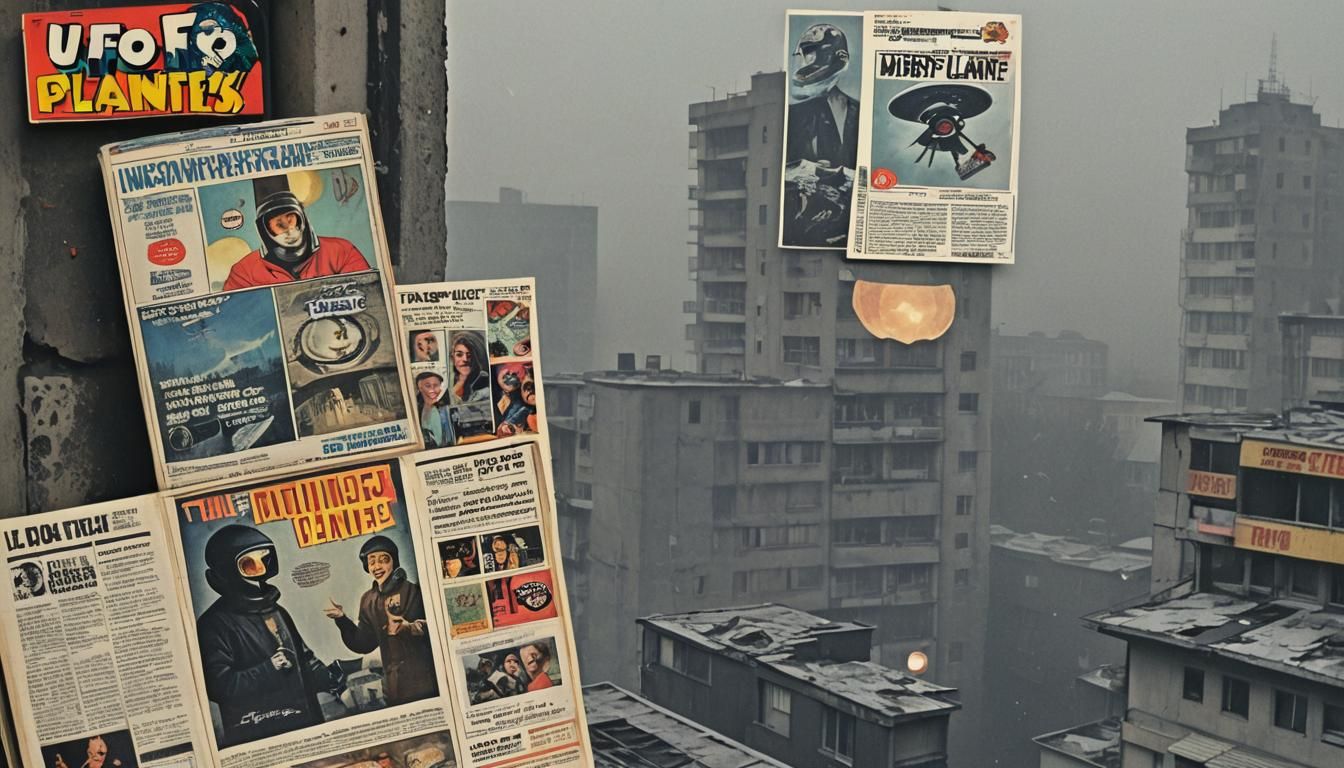 Chernobyl Balcony Scene in Polish Comic Style