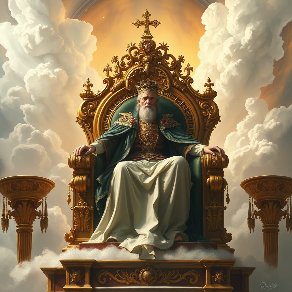 Majestic King of Heaven Sits Upon Throne of Glory