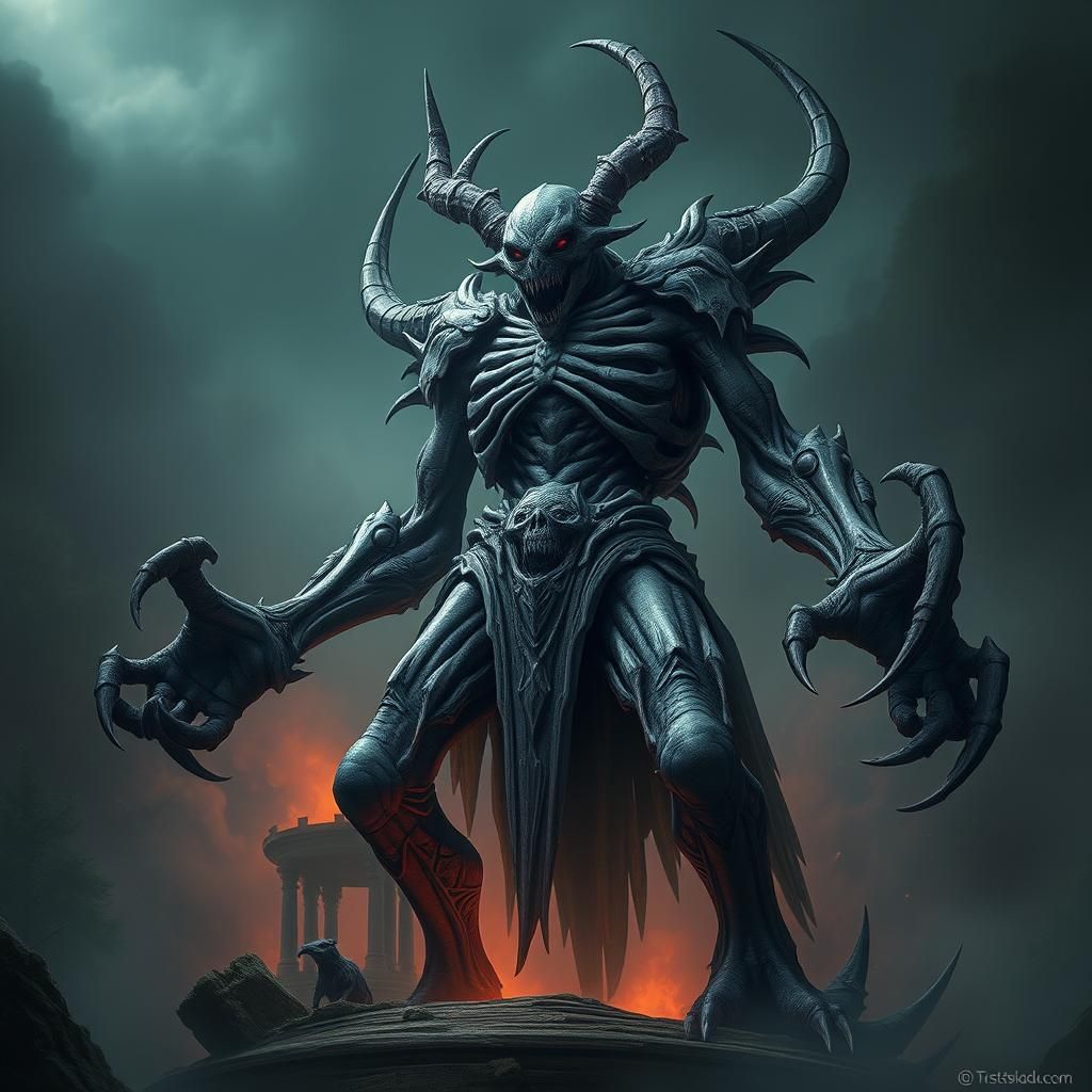 Towering Malevolent Entity of Death in Shadows