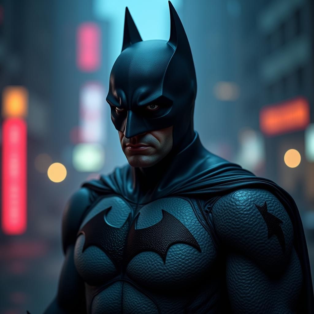 Batman Portrait in Dark Fantasy Gotham, Unreal Engine 5