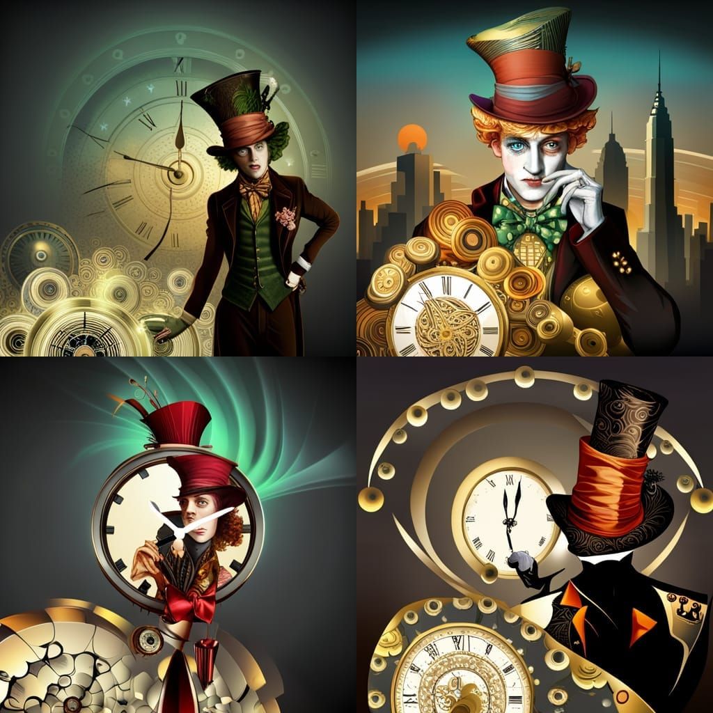 The Mad Hatter in Wonderland with Clockwork Hat