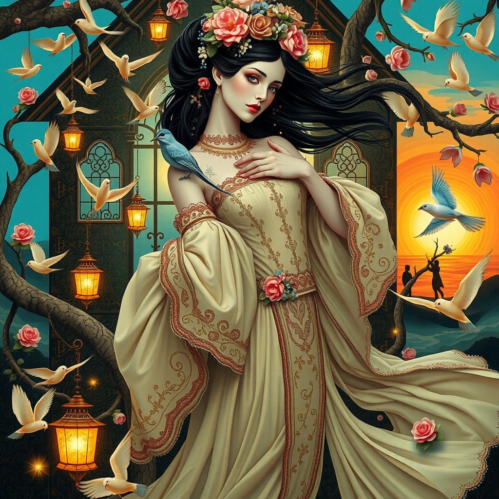 Ethereal Dance of a Klimt-Inspired Goddess