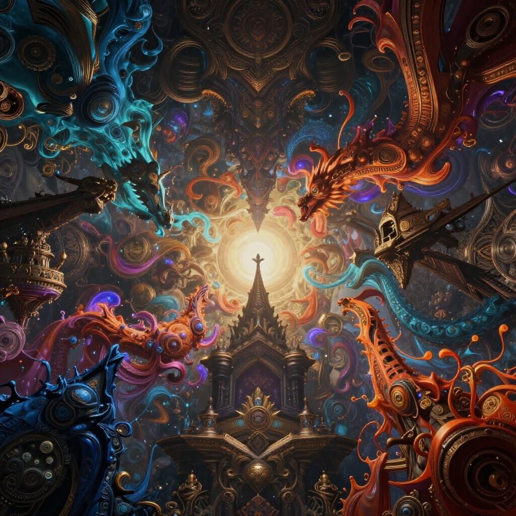 Epic Fantasy Matte Painting with Luminous Lighting