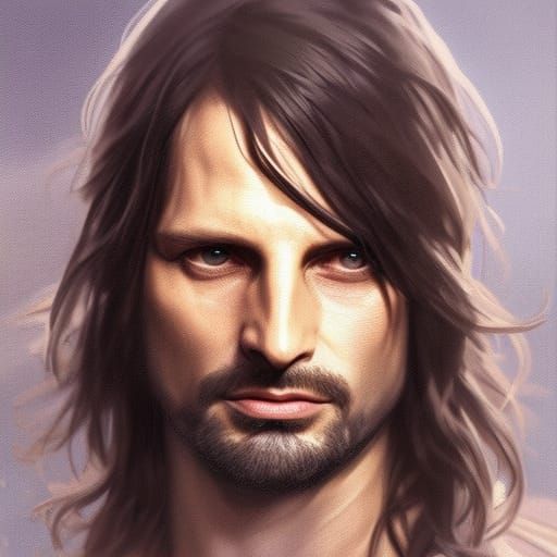Aragorn Portrait in Art Nouveau Digital Art Style