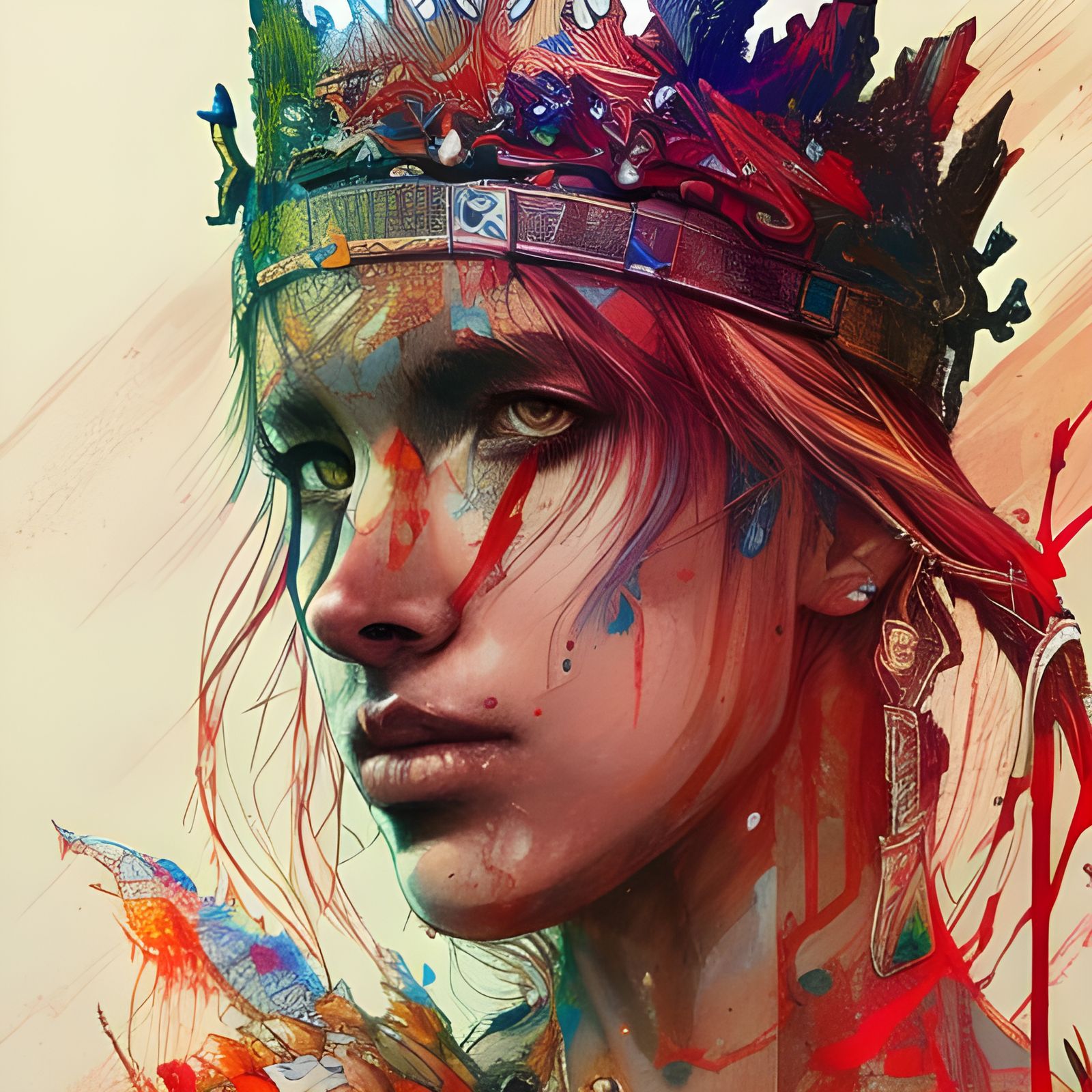 Intricate Portrait of a Warrior King