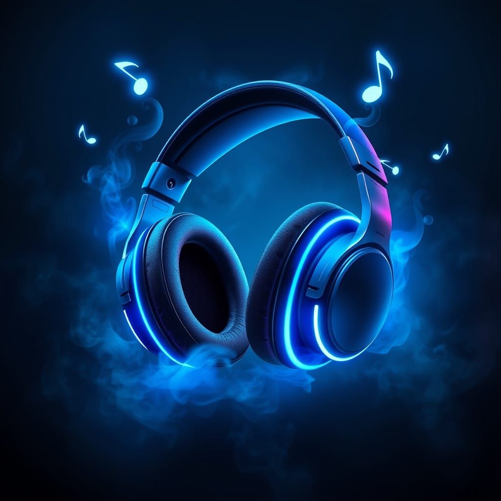 Sleek Futuristic Headphones in Neon Accents