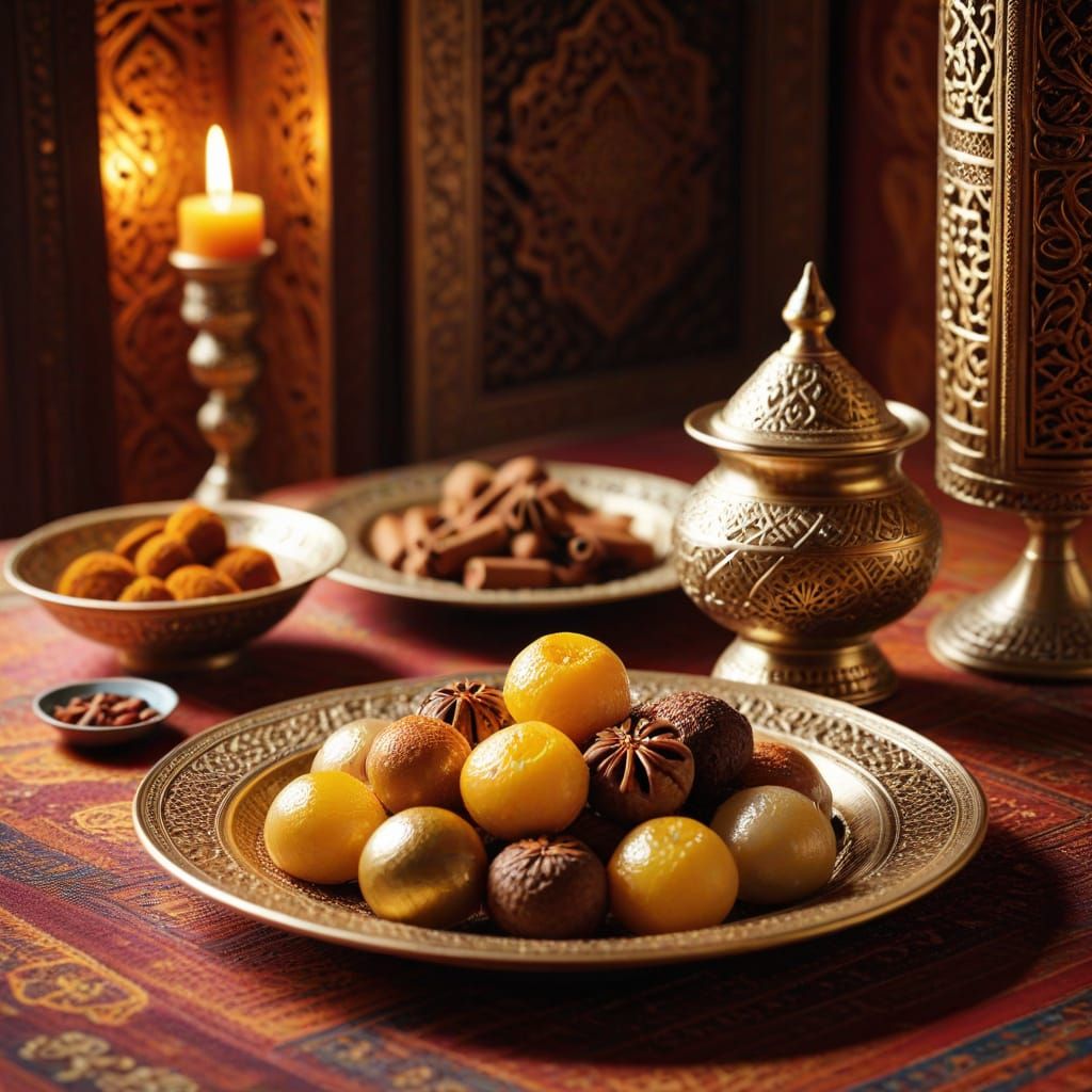 Oriental Sweets Still Life in Arabic Room