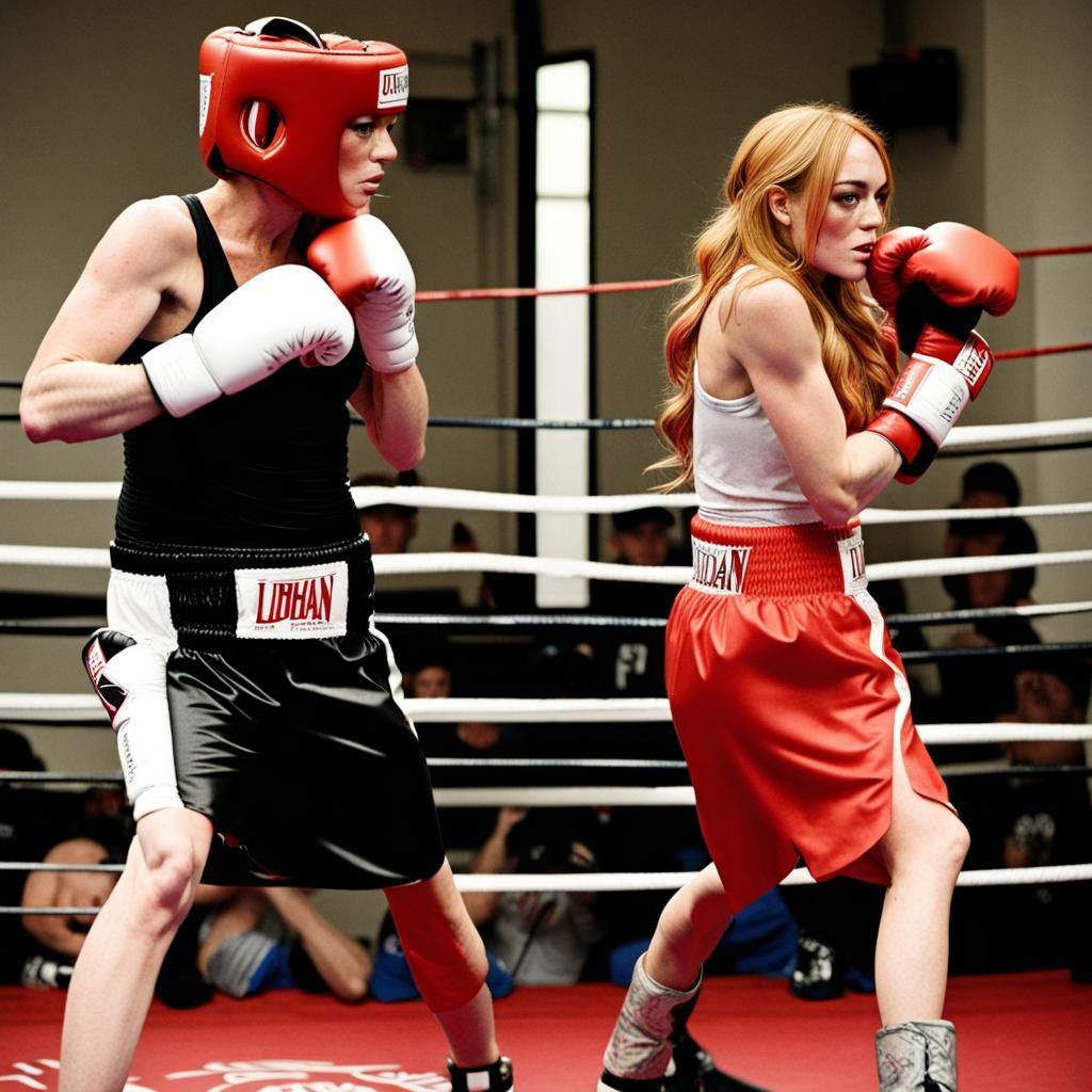 Lindsay Lohan Boxing Training