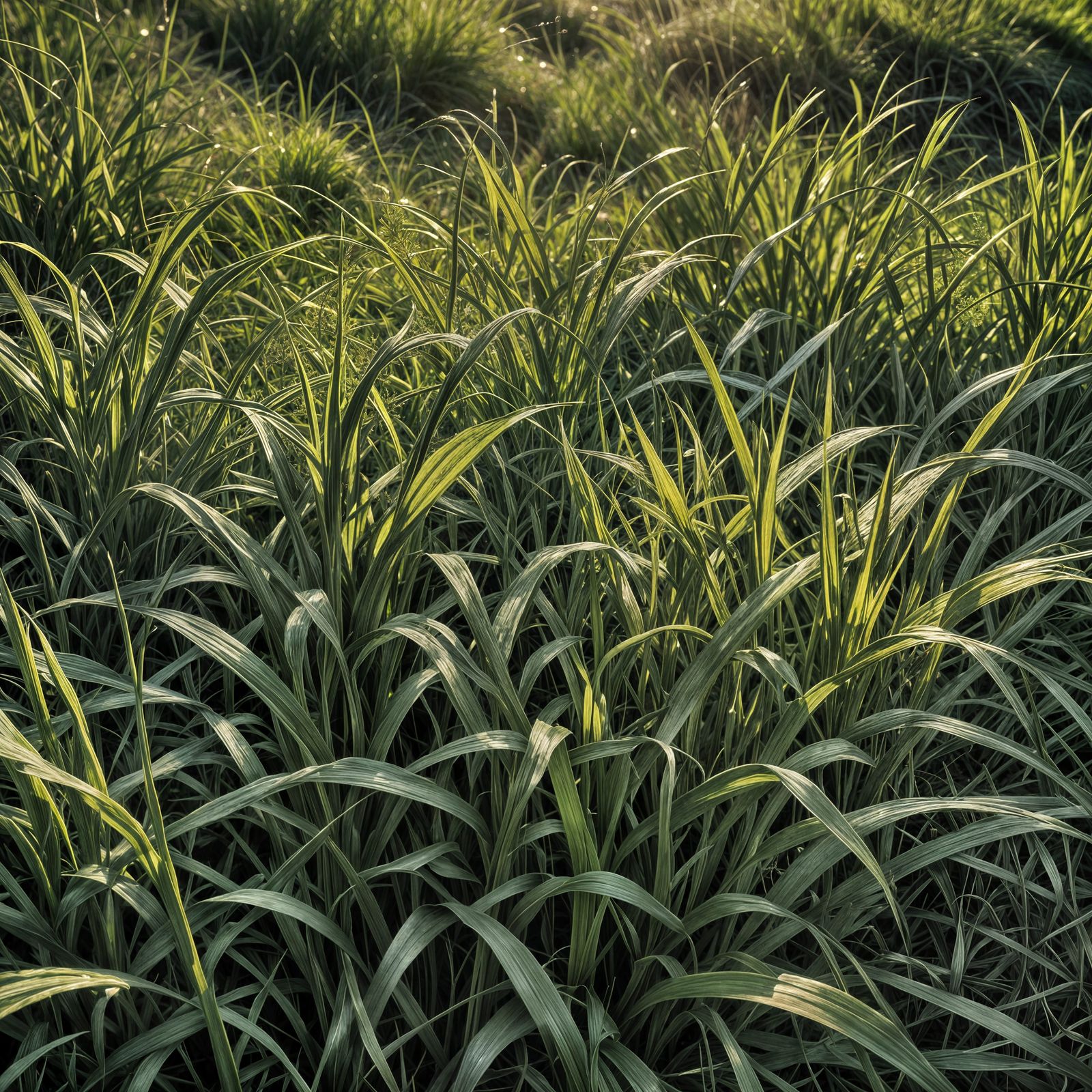 Sunlit Grass in Hyperrealistic Detail