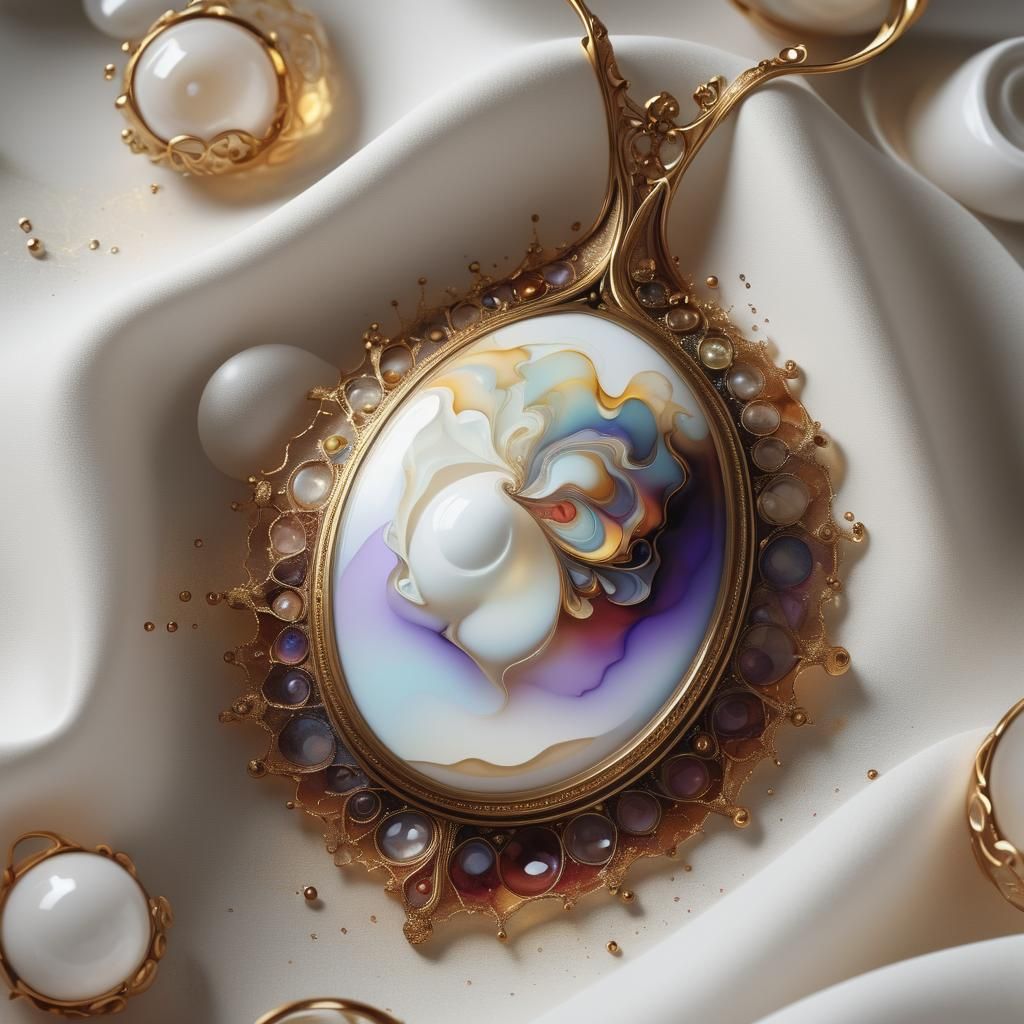 Magical Arabesque Ink Design with Triadic Colors