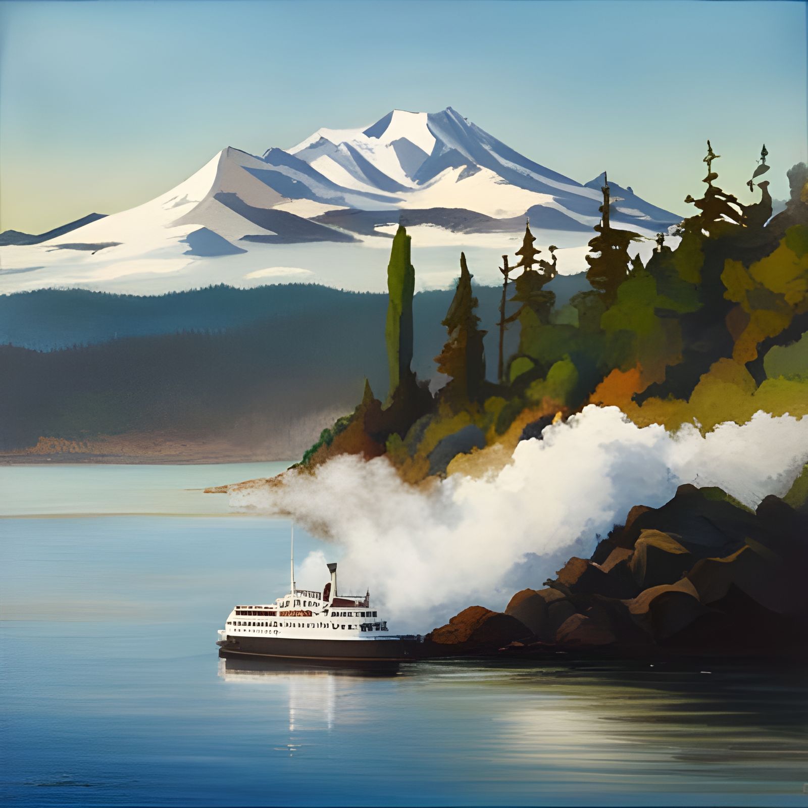 Hydrofoil Ferry on Puget Sound in Streamline Moderne