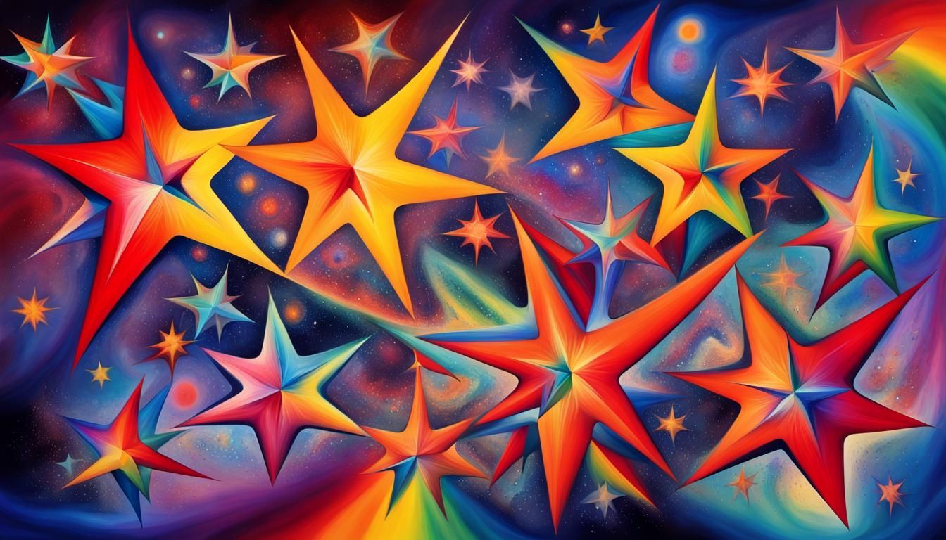 Cosmic Stars in Abstract Expressionist Style
