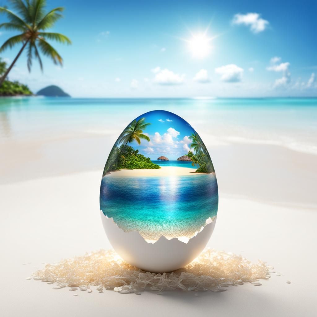 Sparkling Eggshell Reveals Hidden Tropical Island