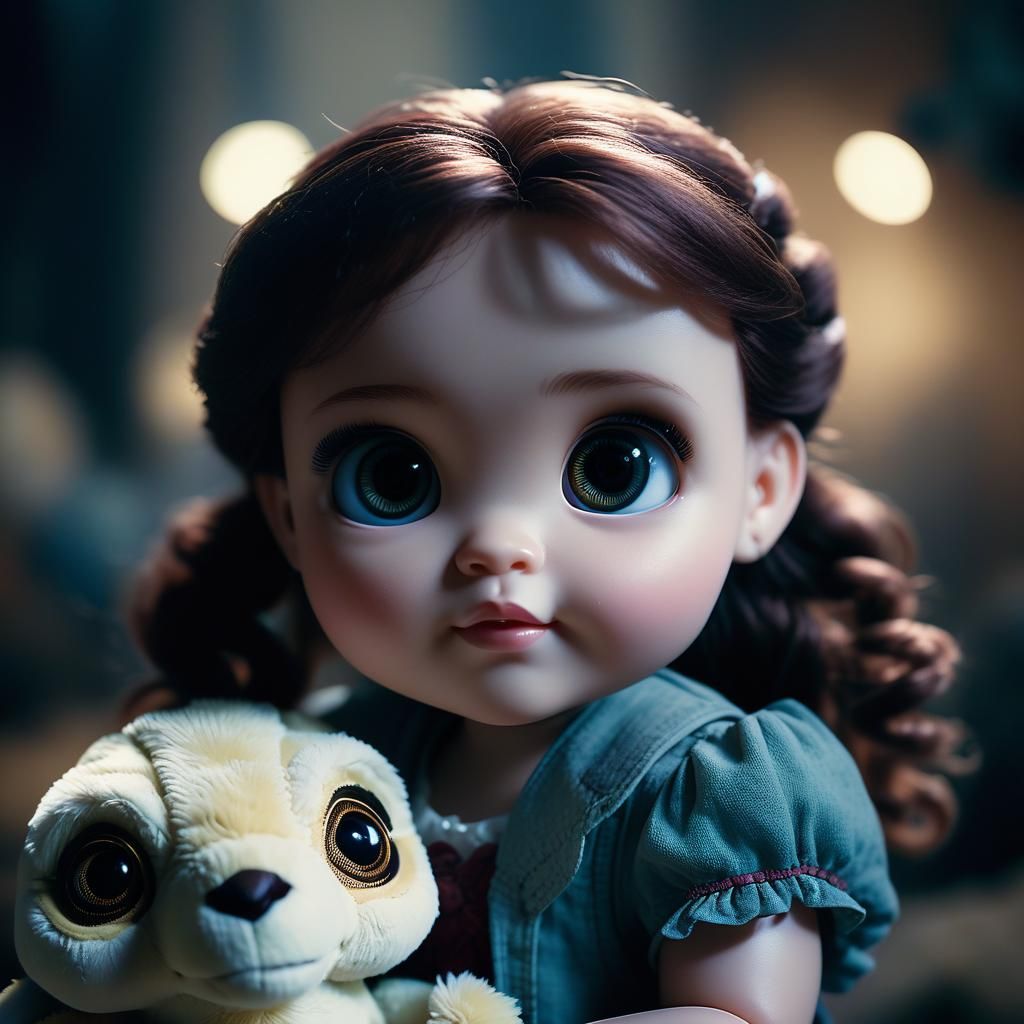 Baby Belle with Chibi Eyes Holding Toy