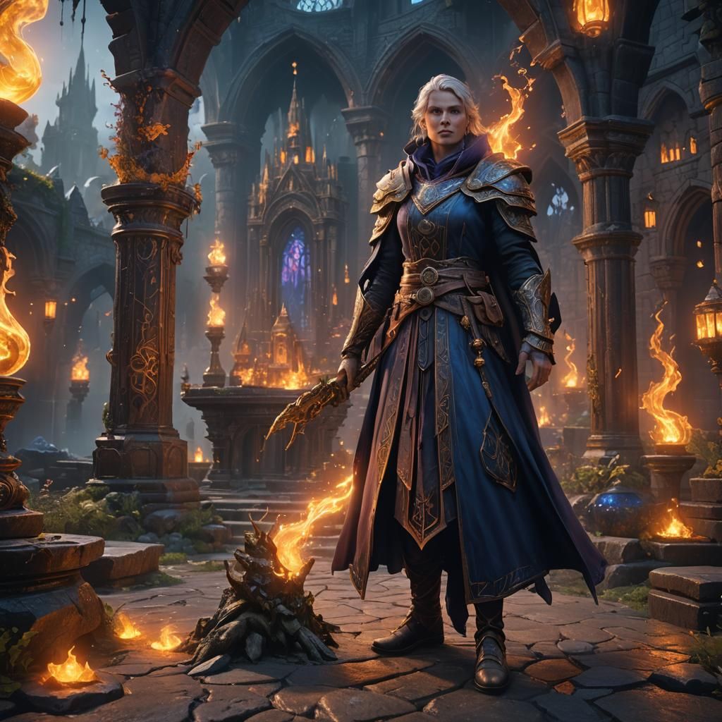 Glowing Mage Fantasy Concept Art in 8K