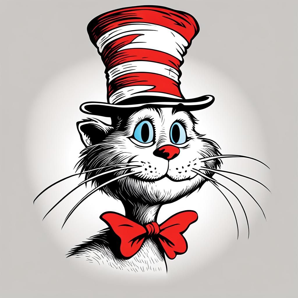 Dr. Seuss's Cat in the Hat Illustration