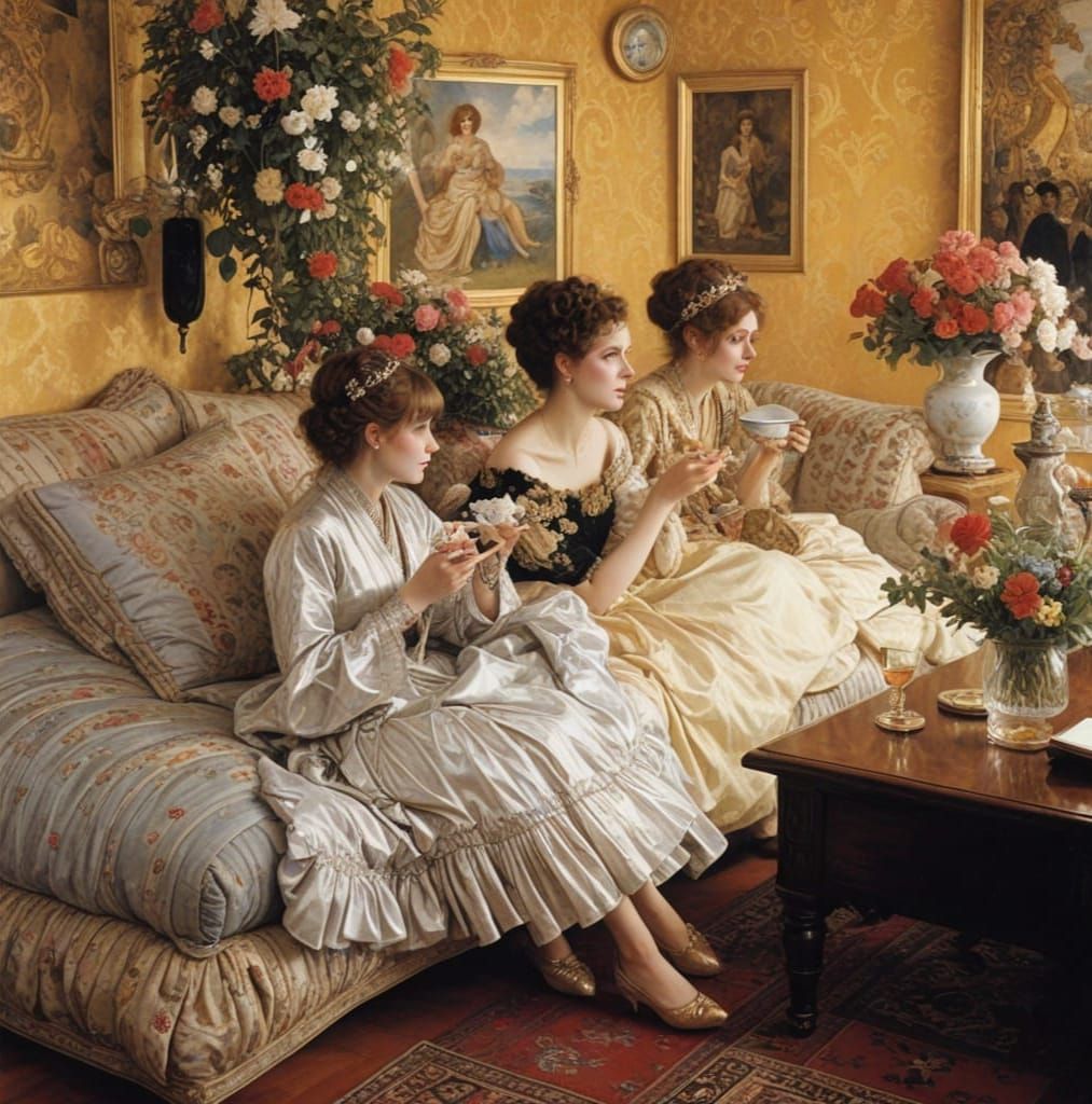 SIsters: Eating and Watching TV... (wink, wink)  ;-)