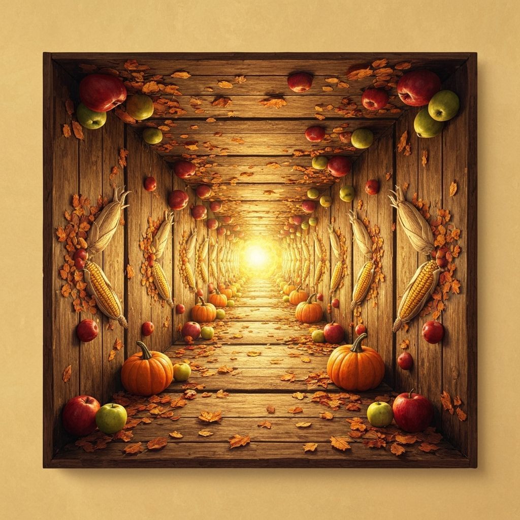 Autumn Path Illusion: Radiant Harvest Garden