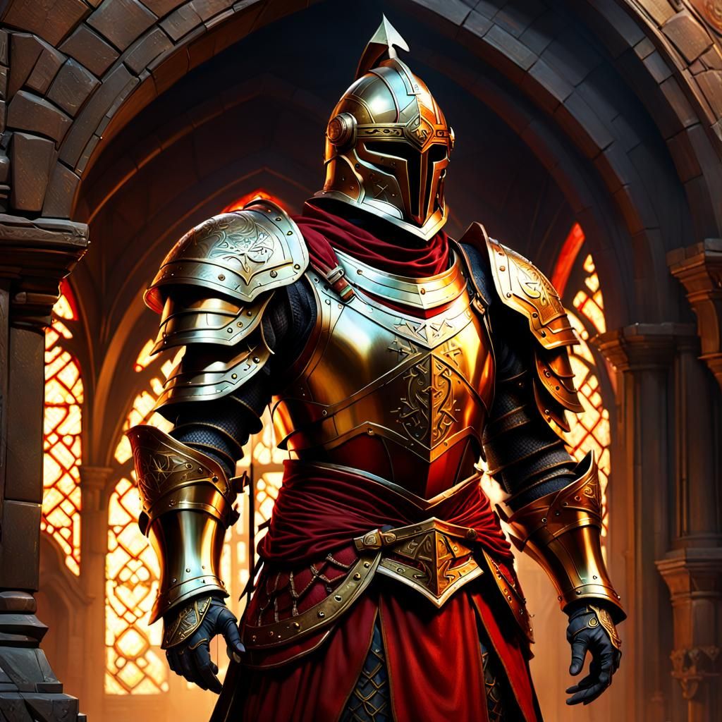 Medieval Warrior in Dark Fantasy Style