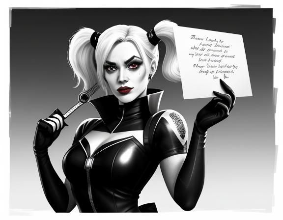 Harley Quinn in Lichtenstein Style Fine Art